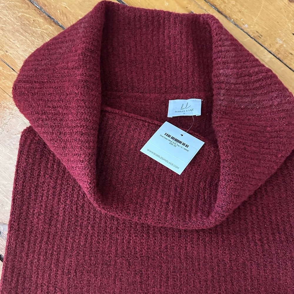 Burgundy off shoulder Crop Sweater